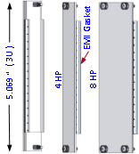 "CPCI Filler Panels, VME64x Filler Panels, Filler Panels, Extruded Profile Filler Panels, EMI Gasket Filler Panels"